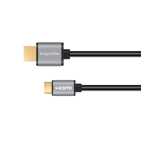 TV, SAT, HDMI, DVI kabeliai ir priedai // HDMI, DVI, AUDIO jungiamieji laidai ir priedai // Kabel HDMI - mini HDMI 1.8m Kruger&Matz Basic