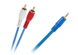 Garso sistemos ir priedai // Garso kabeliai su jungtimis // Kabel JACK 3,5-2 x RCA NIEB.4MM 3m
