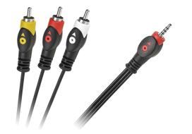 Garso sistemos ir priedai // Garso kabeliai su jungtimis // Kabel Jack 3.5 cztero-polowy 3 x RCA 3m
