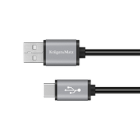 Kompiuterių komponentai ir priedai // PC/USB/LAN kabeliai // Kabel USB - USB typu C 1.8m Kruger&Matz Basic
