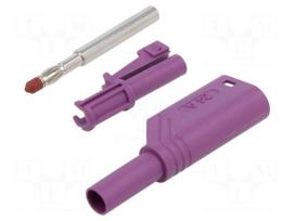 Laboratory connector: 4mm banana | plug | 24A | 1kVDC | violet | 3mΩ