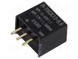 Converter: DC/DC | Uin: 15÷40VDC | Uout: 12VDC | Iout: 500mA | SIP3 | THT