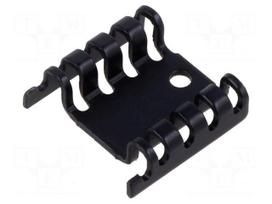 Heatsink: extruded | U | TO220 | black | L: 20mm | aluminium | anodized