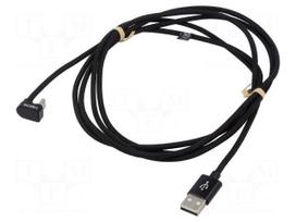Cable | USB 2.0 | USB A plug,USB C angled plug | 2m | black | 480Mbps