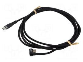 Cable | USB 2.0 | USB C plug,USB C angled plug | 2m | black | 480Mbps