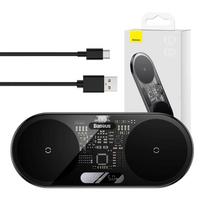 Dual Qi wireless charger Baseus Digital LED Display, 20W