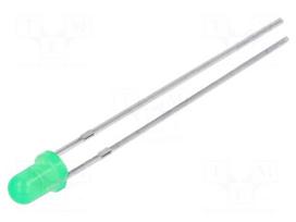 LED | green | 3mm | 3500÷5000(typ)-6500mcd | 50° | Front: convex | 85mW