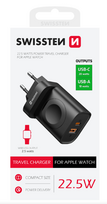 Swissten Travel Charger USB-A / USB-C / iWatch
