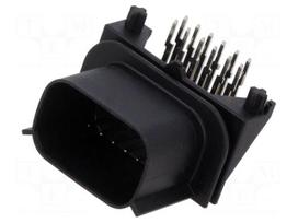 Connector: automotive | socket | male | PIN: 12 | on PCBs | THT | black