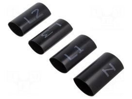 Markers | Marking: L1,L2,L3,N | black | 50mm | heat shrinkable | 50pcs.