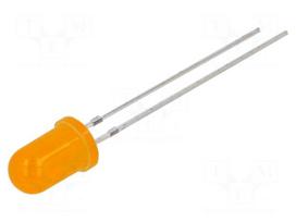 LED | orange | 5mm | 220÷330mcd | 30° | Front: convex | 12VDC | -30÷85°C