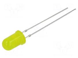 LED | yellow | 5mm | 220÷330mcd | 30° | Front: convex | 12VDC | -30÷85°C