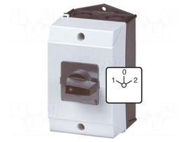 Switch: reversing cam switch | Stabl.pos: 3 | 32A | 1-0-2 | in housing