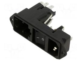 Connector: AC supply | plug | male | 10A | 250VAC | 250V | shielded | IP40