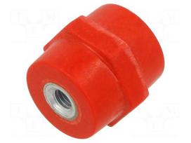 Support insulator | L: 35mm | Ø: 26mm | 1.4kV | UL94V-0 | Body: red