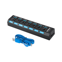 Nešiojamieji kompiuteriai, užrašų knygelės, priedai // USB Hubs | USB Docking Station // HUB USB 3.0 7 portowy Rebel