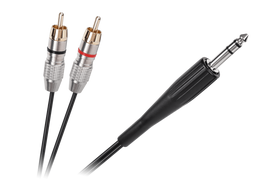 Garso sistemos ir priedai // Garso kabeliai su jungtimis // Kabel JACK 6.3 stereo - 2RCA 1.8m