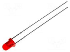 LED | red | 3mm | blinking | 12÷20mcd | 60° | 3.5÷14VDC | 22mA | 1.5÷3Hz