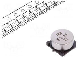 Supercapacitor | SMD | 0.1F | 5.5VDC | -20÷80% | Ø10.5x5.5mm | Pitch: 5mm