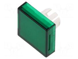 Actuator lens | 22mm | 61 | transparent,green | plastic | Dim: 18x18mm
