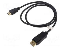 Cable | DisplayPort plug,HDMI plug | 4K,UHD 2160p | 1m | black
