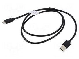 Cable | USB 2.0 | USB A plug,USB C plug | nickel plated | 3m | black