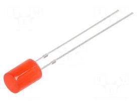 LED | red | 5mm | 220÷330mcd | 140° | Front: flat | 12VDC | No.of term: 2