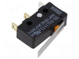 Microswitch SNAP ACTION | 5A/250VAC | with lever | SPST-NC | Pos: 2