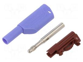 Laboratory connector: 4mm banana | plug | 32A | 1kV | violet | 2.5mm2