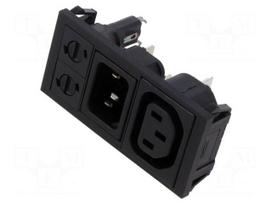 Connector: AC supply | socket | male + female | 10A | 250VAC | -40÷70°C