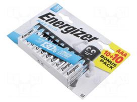 Battery: alkaline | AAA | 1.5V | non-rechargeable | 20pcs | Max Plus