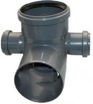 Likums DN110/90°,2 atzari DN50 90°, PP, pelēks Līkums DN 110/90° ar 2 atzariem DN50,90°