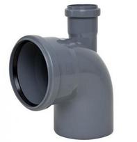 Likums DN110/90°,atzars DN50 90°,labais, PP, pelēks Līkums DN 110/90° ar atzaru DN50,90°