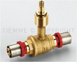 PE-X pres lodveida ventilis 16mm, iebūvējams,TH,Tiemme Iebūvējams lodveida ventilis daudzslāņu caurulēm, presējams