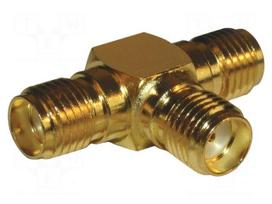 Adapter | SMA female,both sides | Insulation: PTFE | 50Ω | brass