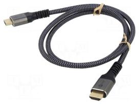 Cable | HDMI plug,both sides | PVC | textile | 4K,UHD 2160p | Len: 2m