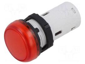 Control lamp | 22mm | Platinum | Kind: flat | red | 24VDC | 24VAC