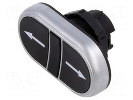 Switch: double | 22mm | Stabl.pos: 1 | black/black | IP66,IP67,IP69K
