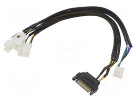 Wire: for fan supplying | Plug: straight | 0.3m | splitter 3x