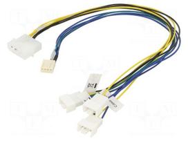 Wire: for fan supplying | Plug: straight | 0.3m | splitter 3x