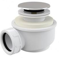 Sifons dušvannai A476,Ø50, Click/Clack, hromēts plastmasas vāciņš Sifons dušvannai A476,Ø50, Click/Clack