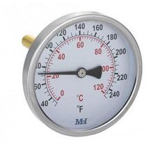 Termometrs D100,0-500°C,1/2",L=100mm, horizontāls Termometrs HVAC, horizontāls