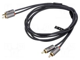 Cable | RCA plug x2,both sides | 5m | Plating: gold-plated | PVC