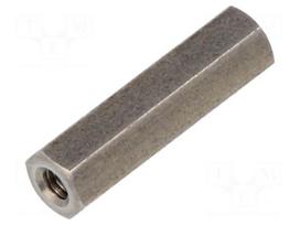 Screwed spacer sleeve | 15mm | Int.thread: M2 | hexagonal