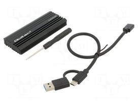 Hard discs housing: M.2 | USB 3.1 Gen 2 | aluminium | PnP | black