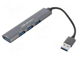 Hub USB | USB A socket x4,USB A plug | USB 3.0 | PnP | graphite | 0.1m