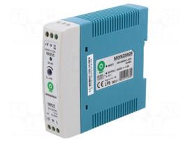 Power supply: switching | for DIN rail | 20W | 24VDC | 0÷1A | OUT: 1