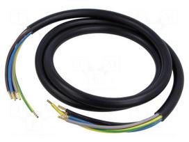 Wire | H05VV-F,OWY | 5G2.5mm2 | round | stranded | Cu | PVC | black | 3m