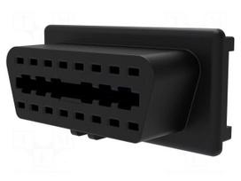 Laboratory connector: diagnostic OBD II | black | 10A | female | 12V