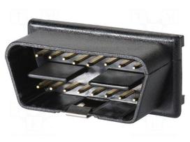 Laboratory connector: diagnostic OBD II | black | 10A | male,female